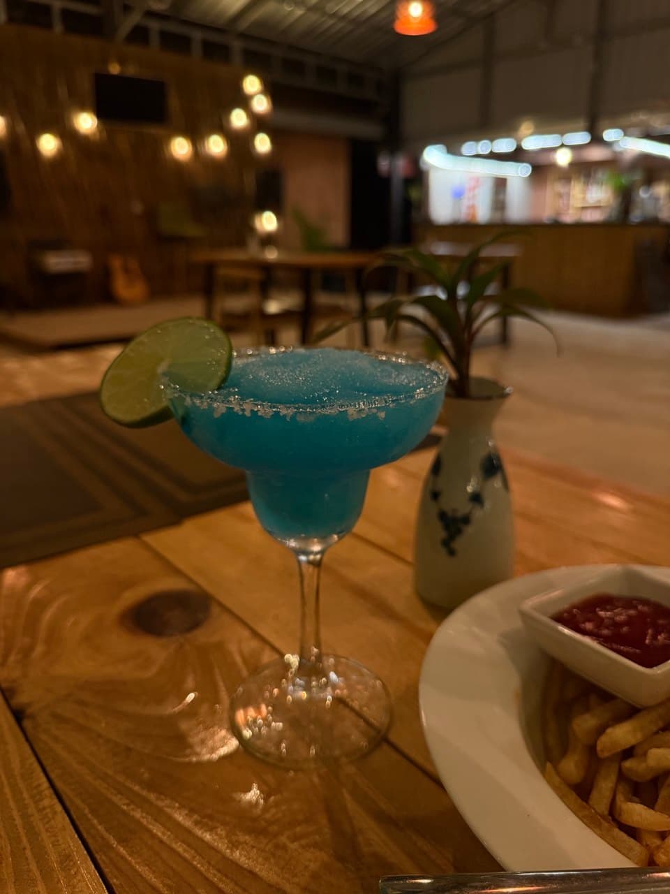 Blue cocktail in Kampot
