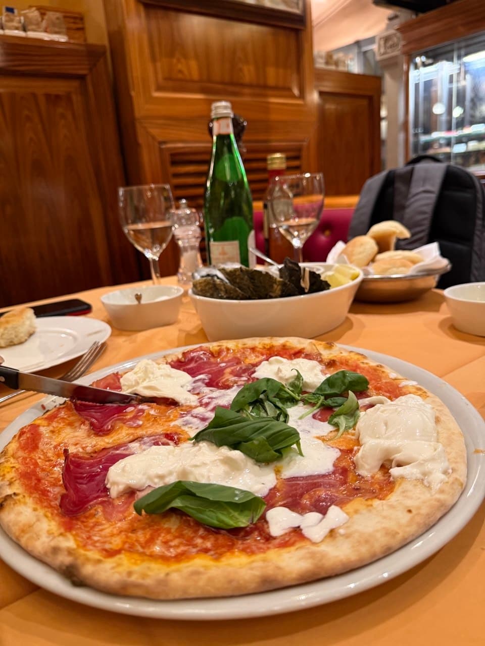 Pizza dinner in Milan